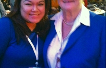 Jezzamine møtte Gro Harlem Brundtland på konferansen Woman, Power and Politics (2013)